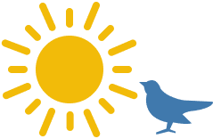 sun and bird illustration