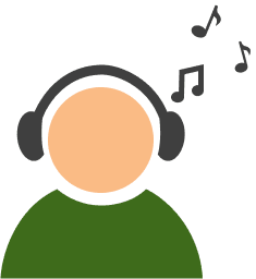 person listening to music icon